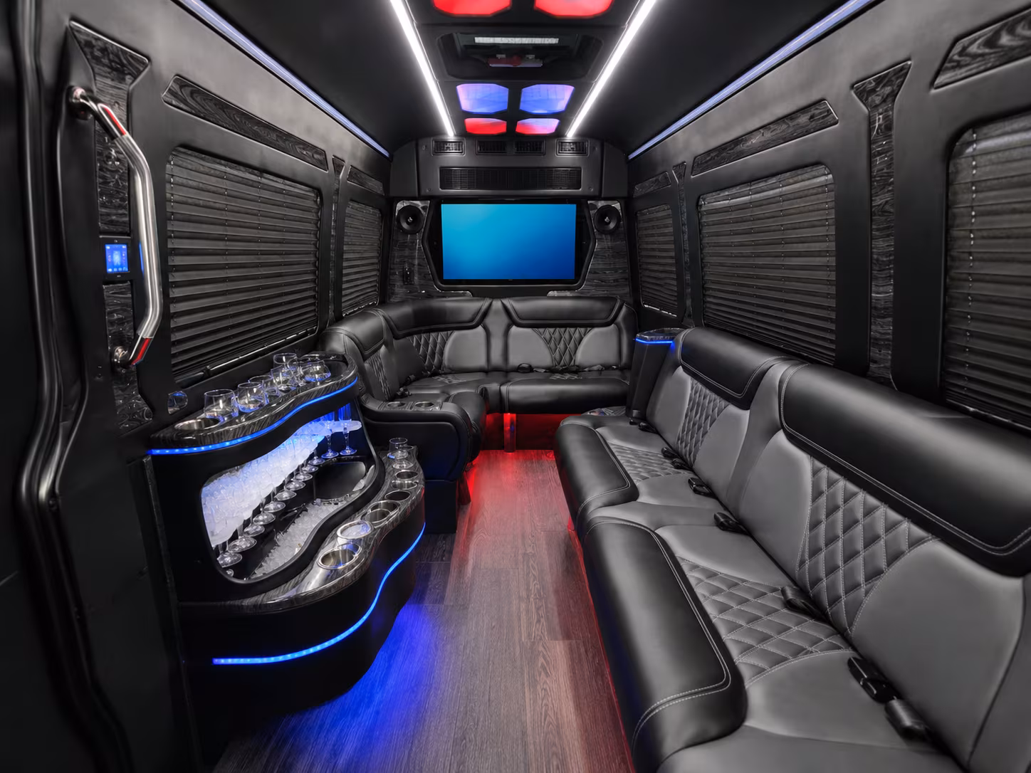 avondale 40 passenger party bus inside